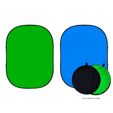 Double-sided Green/Blue Collapsible Backdrop 5'W(1.5m)x6.5'H(2.0m) IBD-ZC02